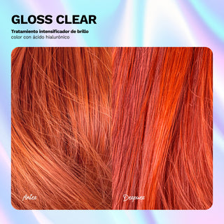 Gloss Clear Tratamiento intensificador de brillo y color con ácido hialurónico | BE BRIGHT | 5 OZ / 150 ML