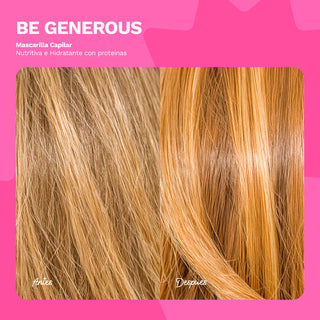 Mascarilla Capilar Nutritiva e Hidratante con proteínas | BE GENEROUS | 17 OZ / 500 ML