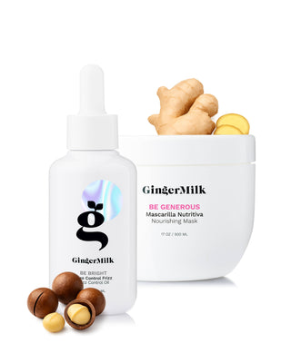 Mascarilla Capilar Nutritiva y Óleo Control Frizz | Hidrata, nutre y sella las puntas abiertas