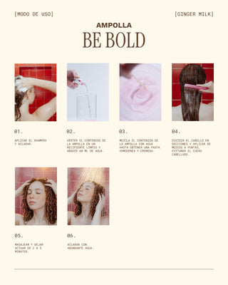Ampolla Reparadora con Ácido Hialurónico para cabellos maltratados | BE BOLD | 0.5 OZ / 15 ML
