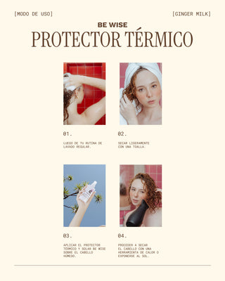 Protector Térmico y Solar para el cabello | Hidrata y previene el Frizz | BE WISE | 6 OZ / 180 ML